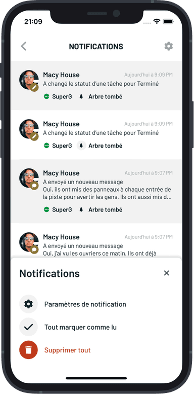 Options notifications