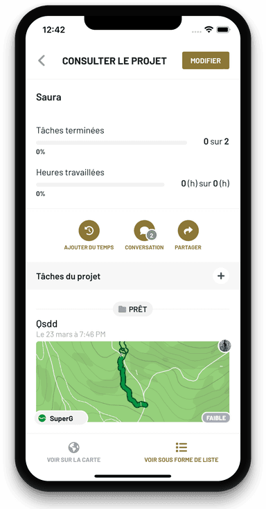 Liste des tâches projet
